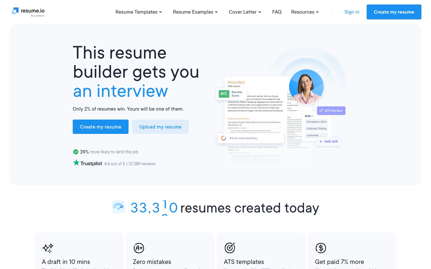 Free Resume Builder captured reference
