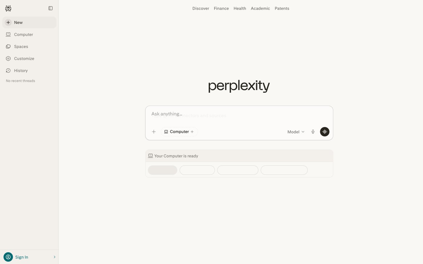 Perplexity AI captured reference