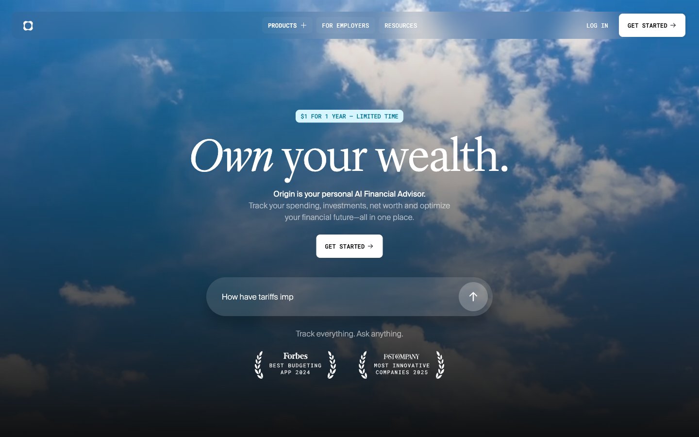 Origin Financial captured reference