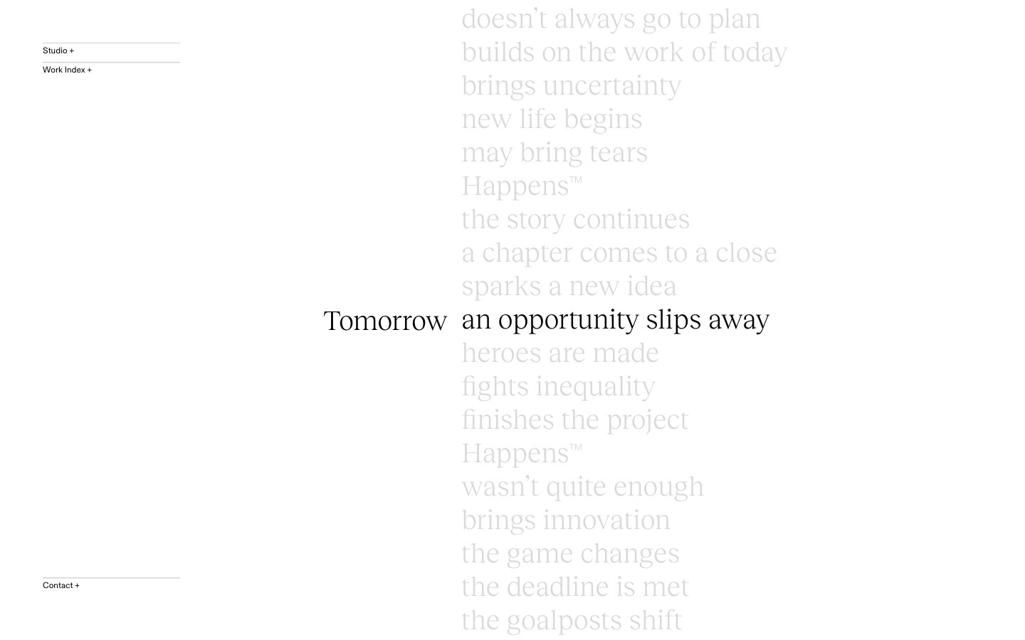Tomorrow Happens captured reference