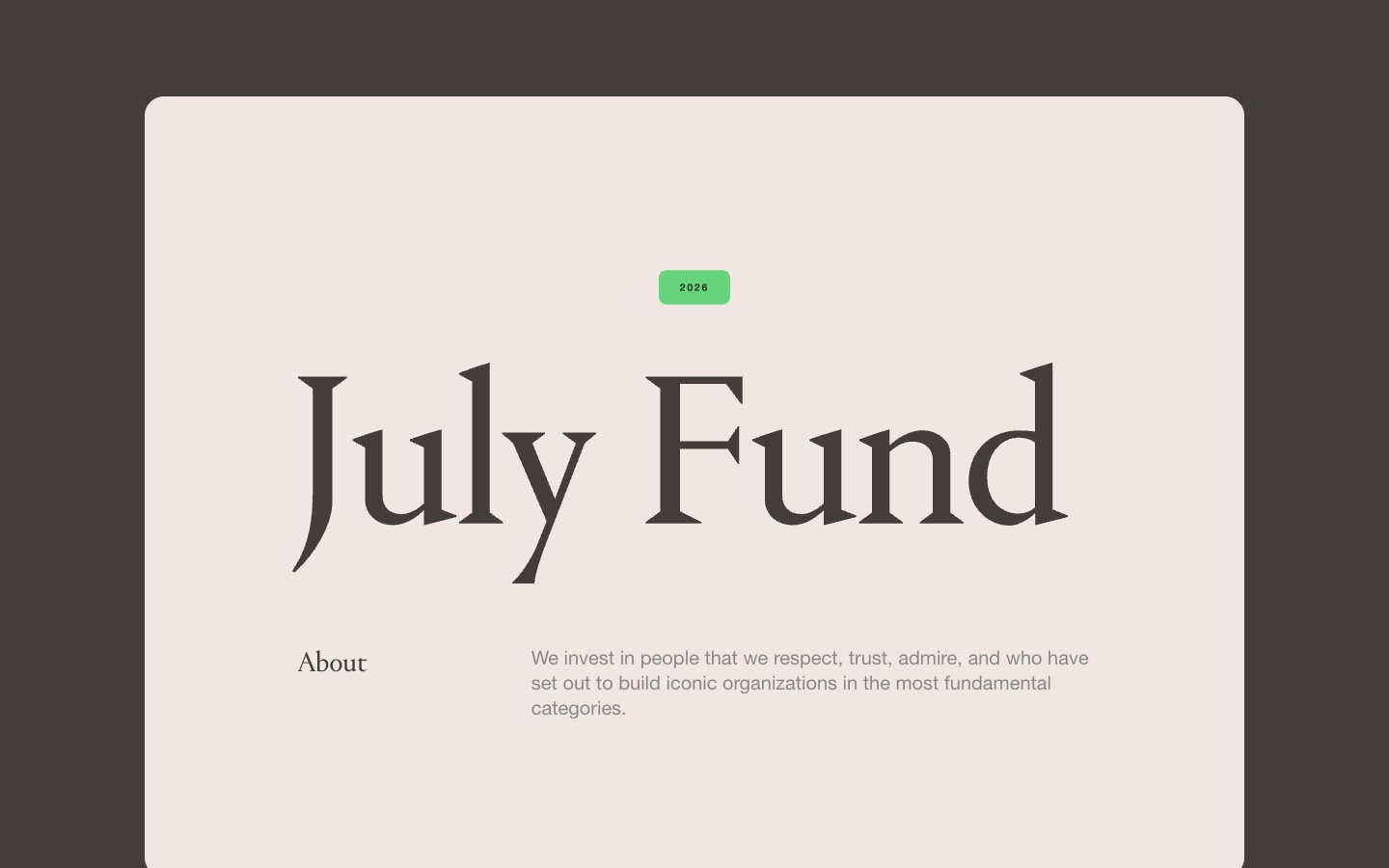 July Fund captured reference