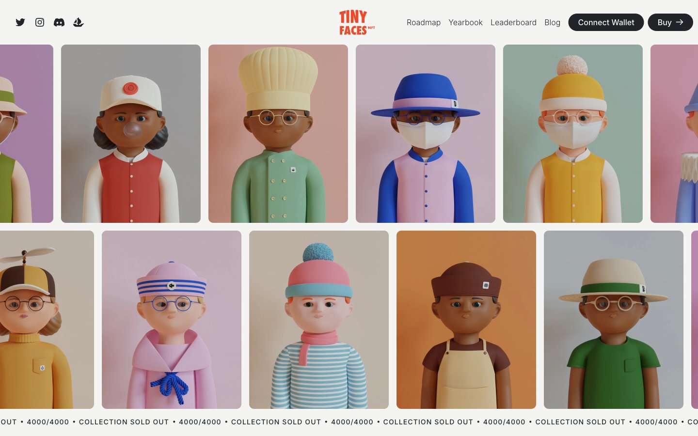 TinyFaces NFT captured reference